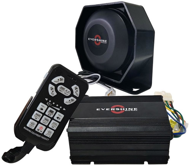 마이크 IP66 방수 기능 비상용 라우드 경보 트럭 차량 UTV 시스템 경찰 12V/24V PA ATV가 포함된 스피커 사이렌 키트 100W, 1
