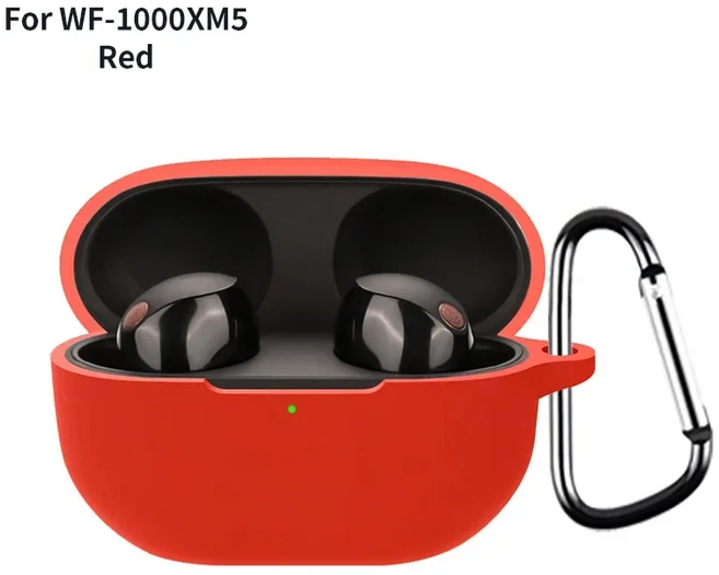 소니호환 WF 1000XM5 무선 이어폰 커버호환 케이스 충격 방지 소프트 실리콘 헤드셋 후크가 있는 긁힘 보호, 1세트, 아이보리, For SONY WF 1000XM5