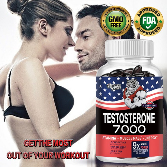 근육 성장 + 근력 + 남성 성능 향상 테스토스테론 부스터 캡슐 120캡슐, 2개, 60정