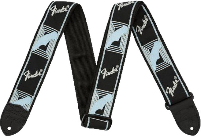 [중국 내수용] 휀더 기타멜방 스카이블루-통기타-포크-어쿠스틱-전기-일렉-베이스-Fender 멜빵-팬더 모노그램 스트랩, 1개