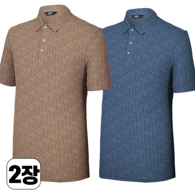 워킹맨 아울렛 1+1 쿨링 패턴 무봉재 카라 반팔티셔츠 일상복 외출복 아웃도어 상의 A322