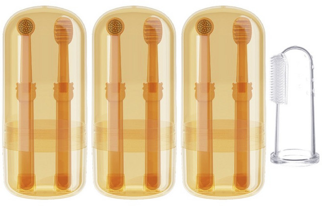 딜메이트 반려동물 실리콘 칫솔 세트, DM19, 4개