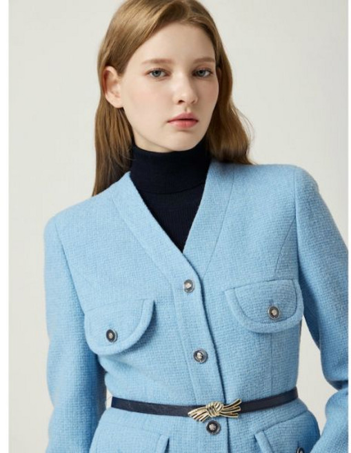 [모조에스핀] 팬시소재 배색 SET-UP 자켓 SBJ244MSF133