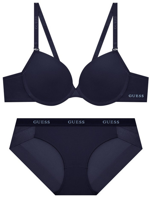 게스언더웨어 아스킨 에센셜 와이어 브라 팬티 세트 - 딥네이비