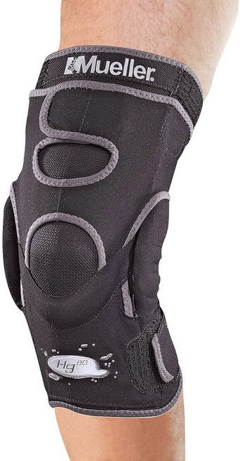MUELLER 뮤엘러 스포츠 의학 Hg80 힌지 무릎 보호대 남녀용 통증 완화 지지대 관절염 염좌에 이상적 과신전 방지 검정색 대형, Small (Pack of 1), 1개