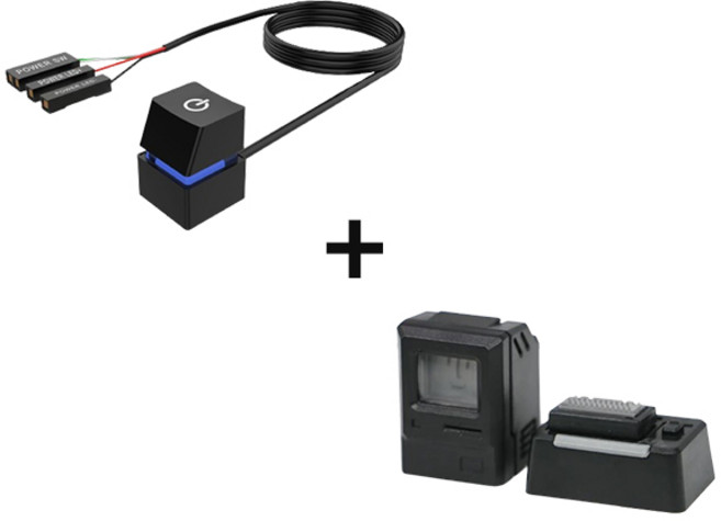 SGMK 컴퓨터 PC 외부 전원 스위치 버튼 7가지 RGB LED, 블랙 2M+포인트 키캡(블랙), 1개