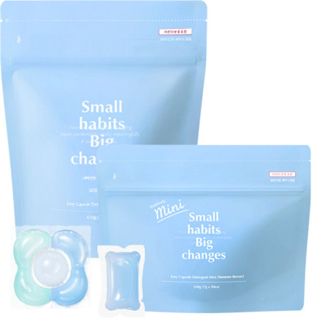소소이지 이지 캡슐 세제 30개입+미니 캡슐 세제 썸머 브리즈 50개입, 1개, 1세트