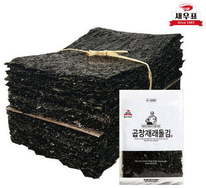 (신선집중) 새우표 완도 프리미엄 곱창김 특품 100매 1개/ 대한민국 마른김 명인의 프리미엄 햇 곱창김, 1개