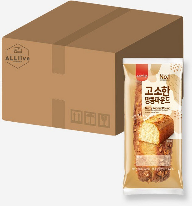 삼립 간식 빵 고소한 땅콩 파운드, 30개, 95g