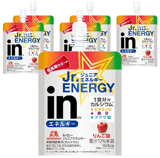 MORINAGA 森永 in青少年能量果凍飲 蘋果味, 6個, 180g