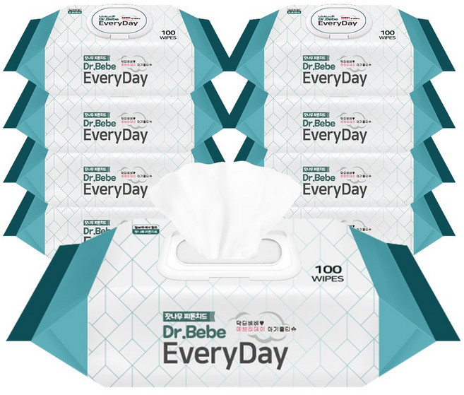 별도표기 닥터베베 에브리데이 캡형물티슈100매 24개 한박스, 100매, 37g