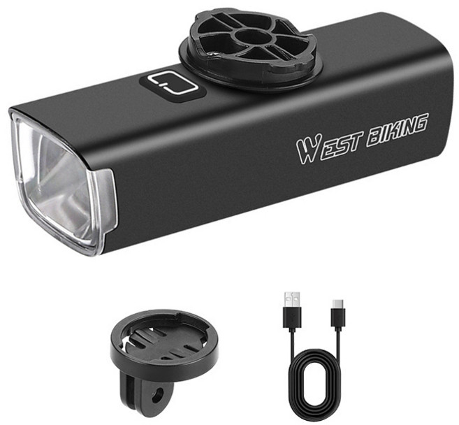 시그니처베이지 웨스트바이킹 초경량 스마트 자전거 킥보드 라이트 전조등 YPZ353, 스템 마운트 거치형, 1개