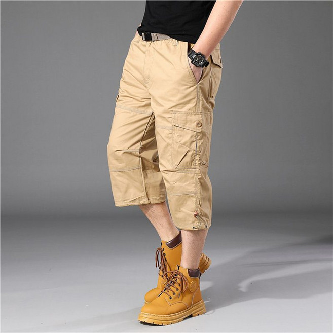 독일수출용 순면 고급 7부 바지 남성 아웃도어 등산용 면 소재 다포켓 반바지 1188호 CcN9n897
