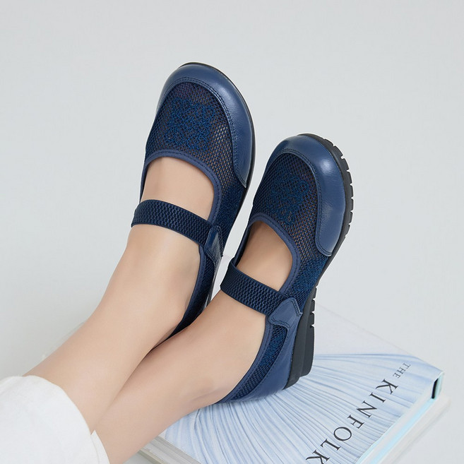 제이슈 천연소가죽 하브 메시 메리제인 단화 3cm