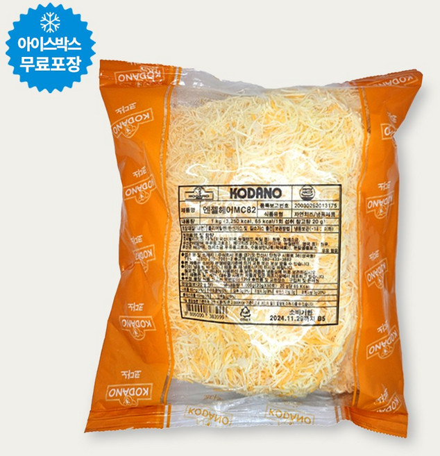 조흥 코다노 엔젤헤어 MC82 (모짜8+체다2) 1kg 냉동치즈 눈꽃치즈, 조흥 코다노 엔젤헤어 MC82 모짜8+체다2 1kg 냉, 1개