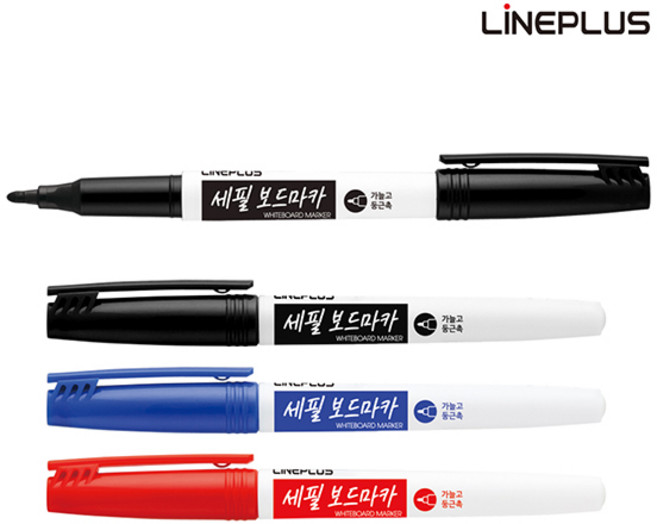 라인플러스 화인 보드마카 세필 2.0mm 낱개, 청