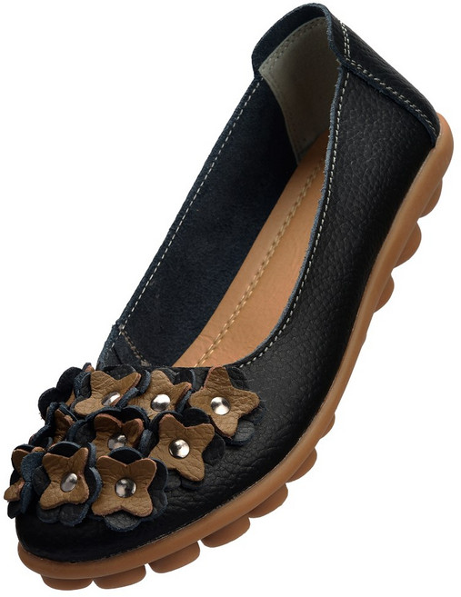 발편한 볼넓은 봄 가을 여성 소가죽 단화 슬립온 로퍼 플랫슈즈 효도화 유니폼화 근무화 DM1010