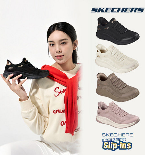 스케쳐스 26SS 최신상 여성용 밥스스쿼드 슬립인스 워킹화