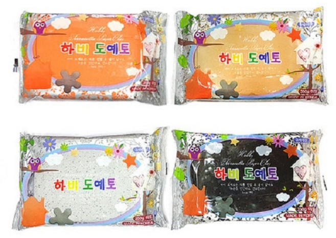 토단 하비 도예토 약 350g 4색 단단한 생활공예 공작 점토 찰흙, 대리석