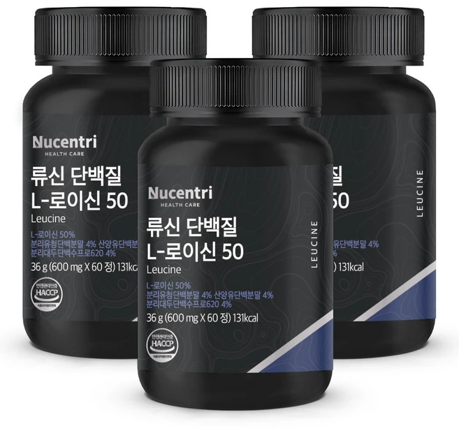 뉴센트리 류신 타블렛 근육단백질 WPI ISP 고밀도 99.7% BCAA 류신 단백질 알약 산양유단백질, 60정, 3개 - 쿠팡