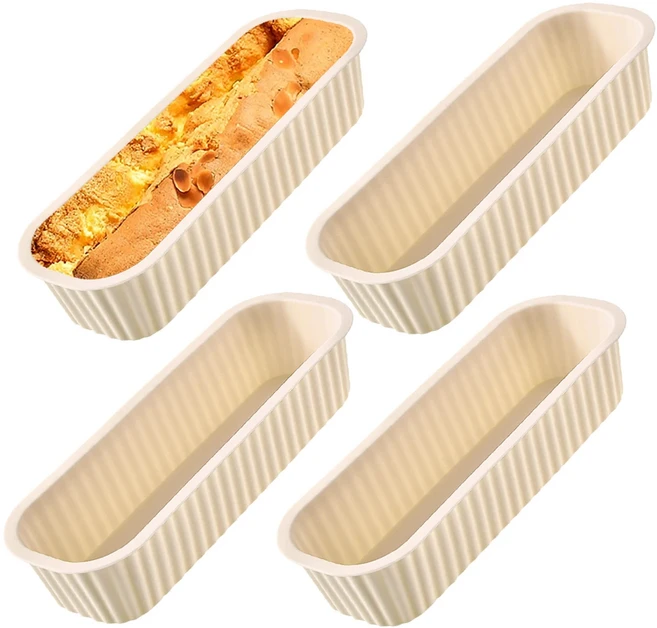 1/4Pcs 미니 가정용 직사각형 실리콘 금형 캔디 토스트 빵 DIY 주방 용품 케이크 Bakeware 팬 베이킹 도구, 01 China Mainland, 1개, 07 4Pcs White