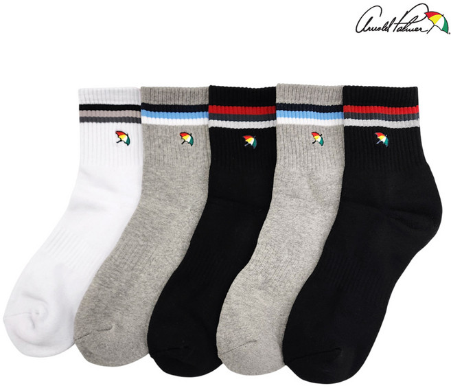 아놀드파마 남성 발바닥 도톰한 파일 단목 양말 스포츠 등산 5켤레 세트