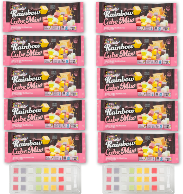 단미푸드 레인보우큐브치즈 8가지 과일 맛 10팩 (블랙 24구 영유아 어린이 간식), 10개, 90g
