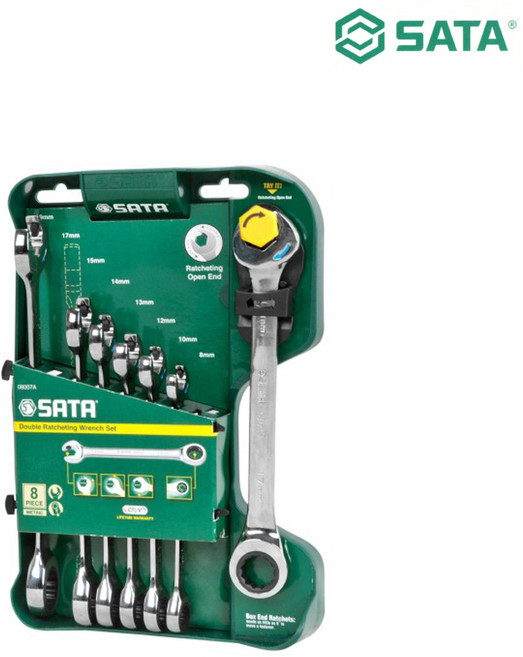 사타 더블라쳇 기어렌치 8종 세트 08007A, 1개