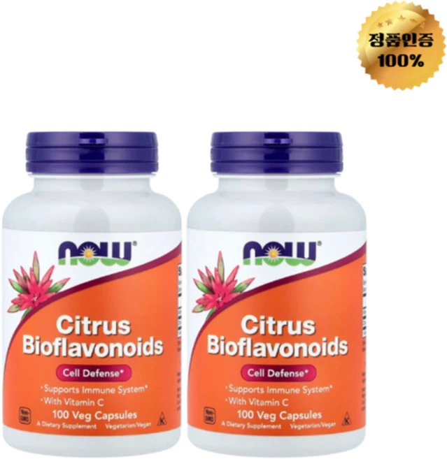 1+1 나우푸드 시트러스 바이오플라보노이드 비타민C 함유 1 400mg 베지 캡슐 100정, 2개 - 쿠팡