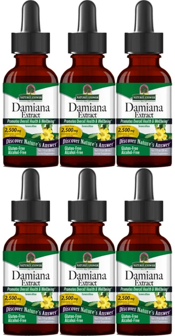 네이처스앤서 고흡수 다미아나 추출물 2500mg 액상 액체, 6개, 30ml - 쿠팡