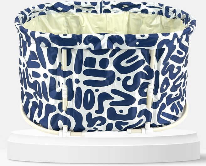 올지 오발형 원터치 접이식욕조 이동식 욕조 반신 가정용, 코발트 블루, 코발트 블루