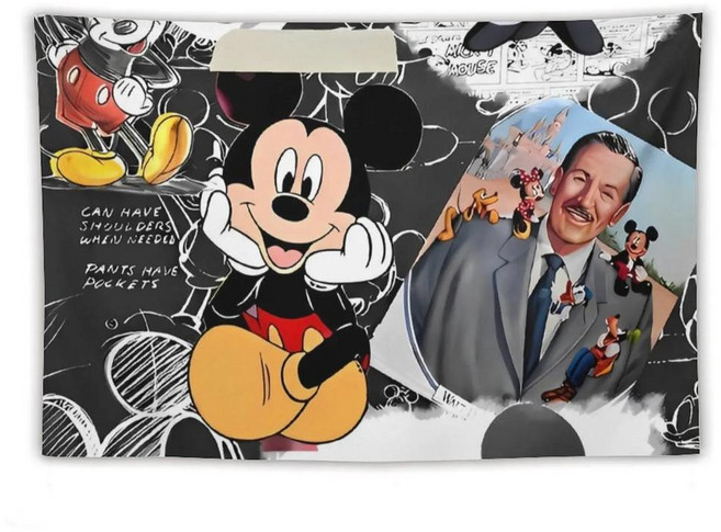 미키 미니 마우스 태피스트리 귀여운 만화 미적 벽 벽걸이 걸이형 복고풍 예술 침실 거실 장식 담요, 1개, 1. style / B. 40inx60in