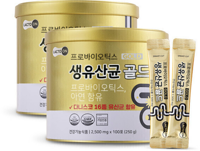 락토온 프로바이오 생유산균 골드 (총) /아연+유산균배양건조물+프락토올리고당, 1개, 2.5g, 1정