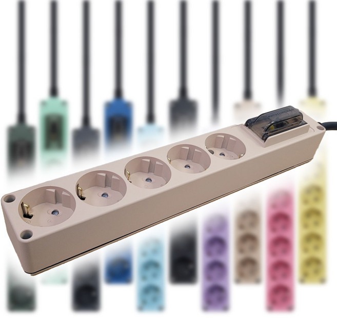 현대 고용량 멀티탭 오브제 국산 4000W 누전차단 과부하차단 멀티콘센트 5구 10컬러, 1.5m, 베이지, 1개