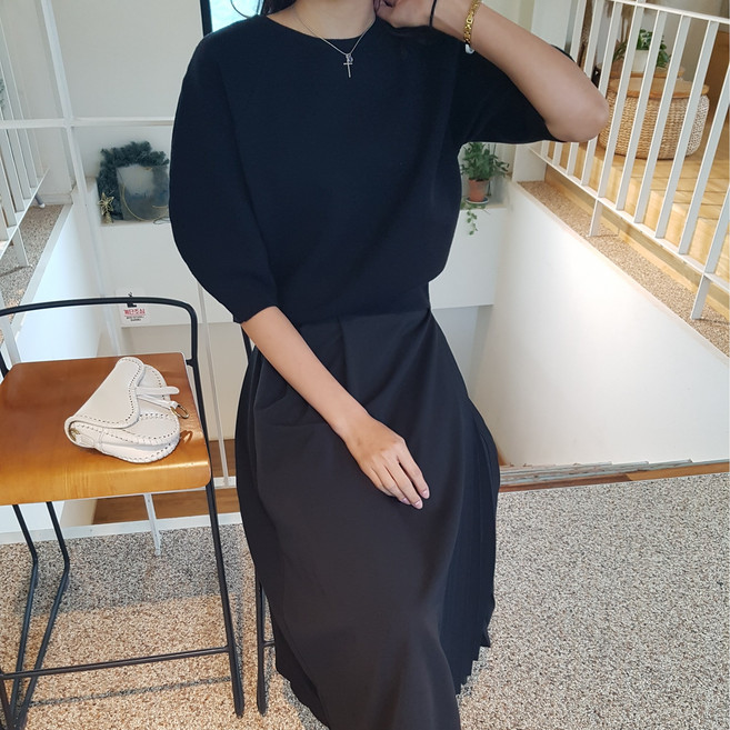 상상그이상 여성용 랩 플리츠 벨트 스커트 H라인 무지 롱스커트 하객룩