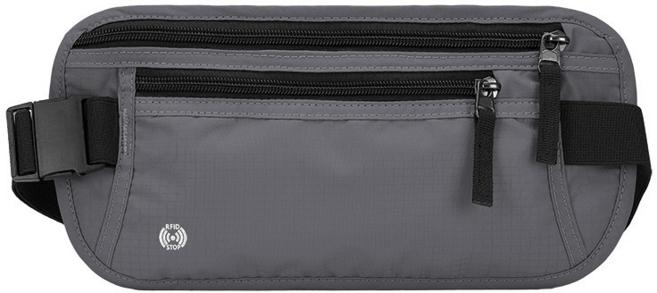 RFID防盜刷旅行腰包 輕巧便攜多隔層設計