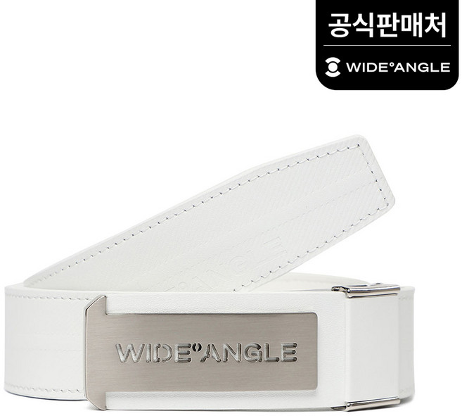 와이드앵글 공식 남성 TO 풀로고 후크 벨트 WMP24Y02W2, White, 1개