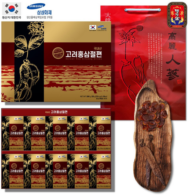 명기삼 고려천년진홍삼절편 + 쇼핑백 (명절 추석 설 홍삼 선물세트), 200g, 1개