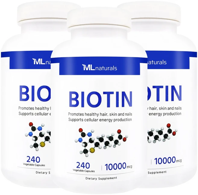 [미국번개배송] 착한명품 마이라이프 내추럴스 비오틴 10000 mcg 240정 3병, 3개 - 쿠팡
