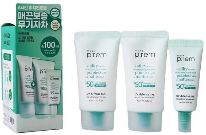 메이크프렘 유브이 디펜스미 선크림 기획 (본품40ml+본품40ml+증정20ml), 100ml, 1개 - 쿠팡