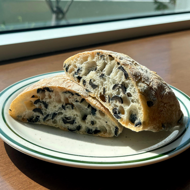 [어니스트밀로]유기농 올리브 치아바타 겉바속촉 비건 발효빵 샌드위치, 5개, 190g