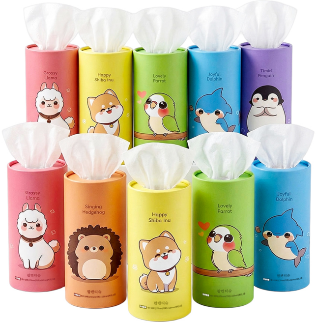 비라잇 팝캔티슈 휴대용 차량용 미니 각티슈 휴지, 1세트, 10개입