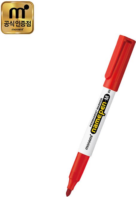 모나미 네임펜 M, 12개, 적색