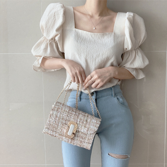 루나모드 러블리 퍼프소매 긴팔 블라우스 K0217