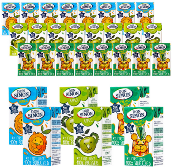 예이니식품 돈시몬 착즙주스 오렌지125ml 10개+사과125ml 10개+파인애플 백포도125ml 10개 (총30개) 어린이음료수생과일, 125ml, 30개