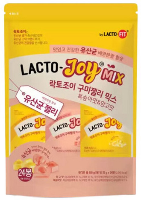 종근당건강 락토조이 유산균 젤리 600g / 25g X 24 코스트코 복숭아 망고 프리바이오틱스, 1개