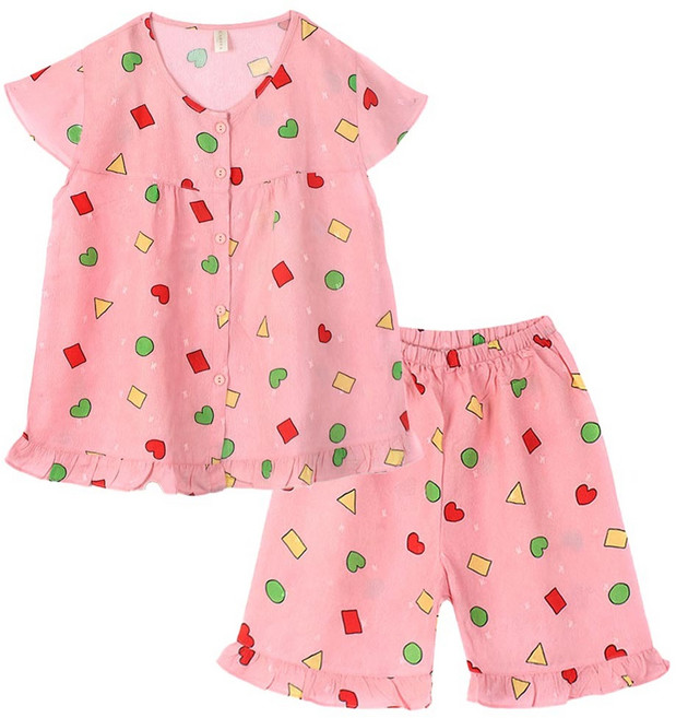 알콩단잠 남아용 잠옷 인견 반팔 상하세트 라운드 짱구