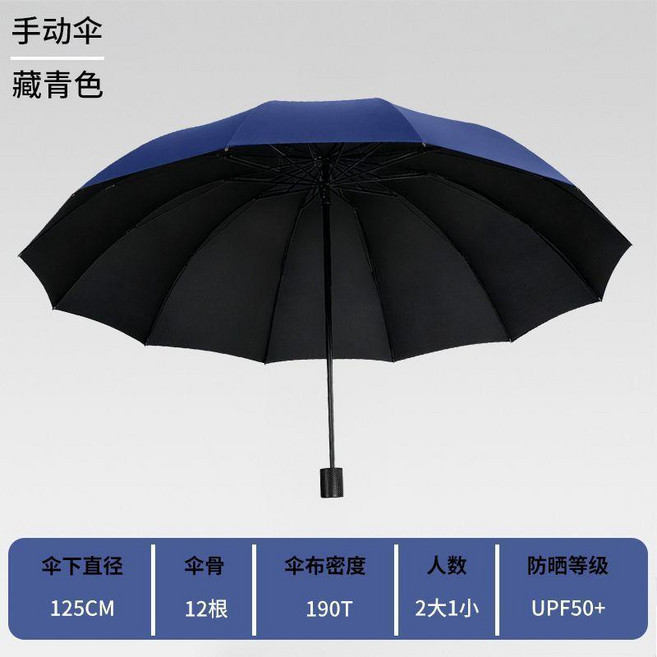 雨寶 125CM超大傘 加大加固 手動摺疊 晴雨兩用傘