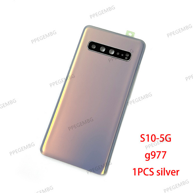 GEEKI 휴대폰 수리 부품 배터리 후면 커버 뒷면 하우징 케이스 S10 5G 유리 삼성 호환 G977 G977U G977F 도어 뚜껑 패널 쉘 카메라 렌즈 교체