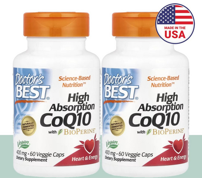 닥터스베스트 코큐텐 유비퀴놀 코엔자임 Q10 코엔자임큐텐 400mg 8주분, 60정, 2개